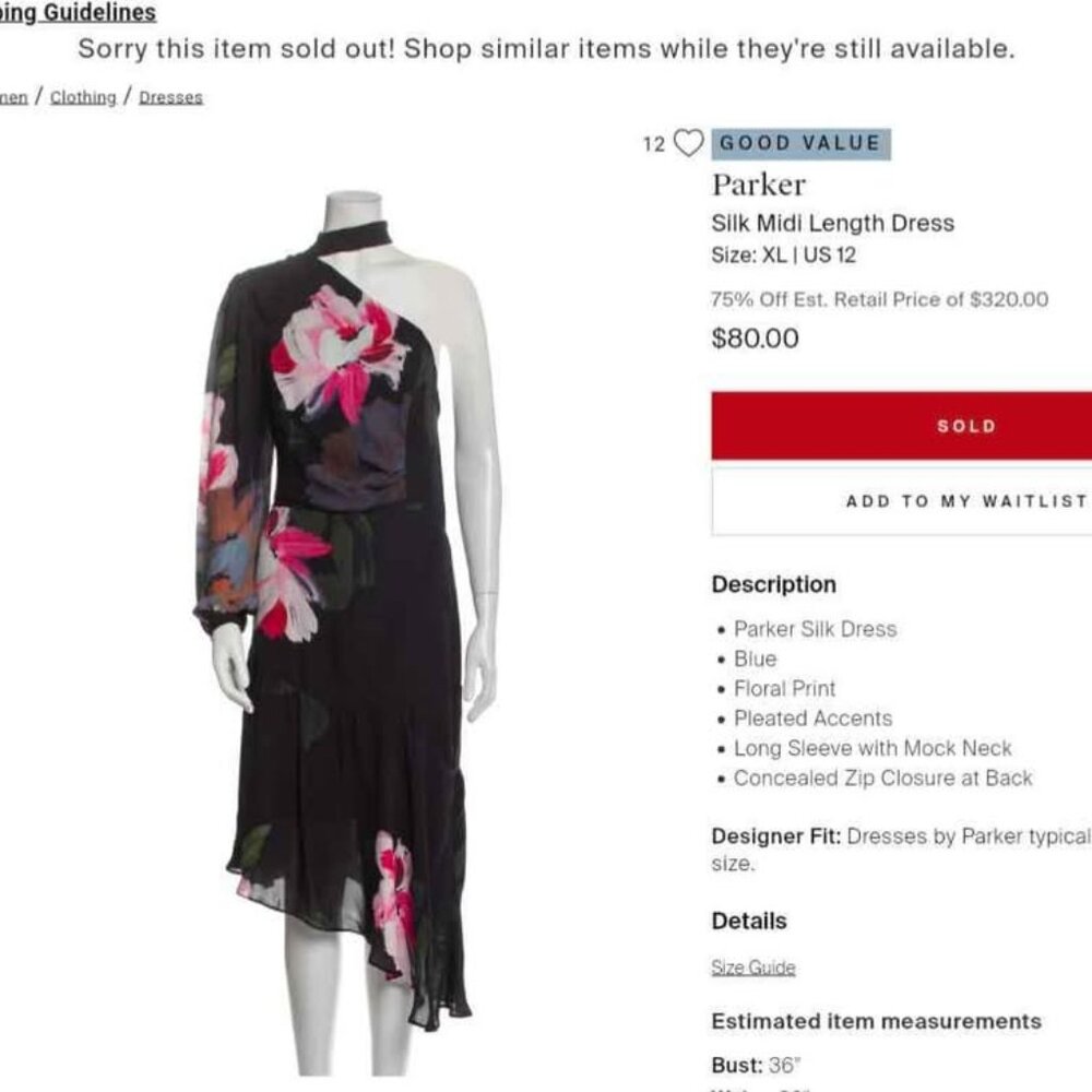 Parker one shoulder dress